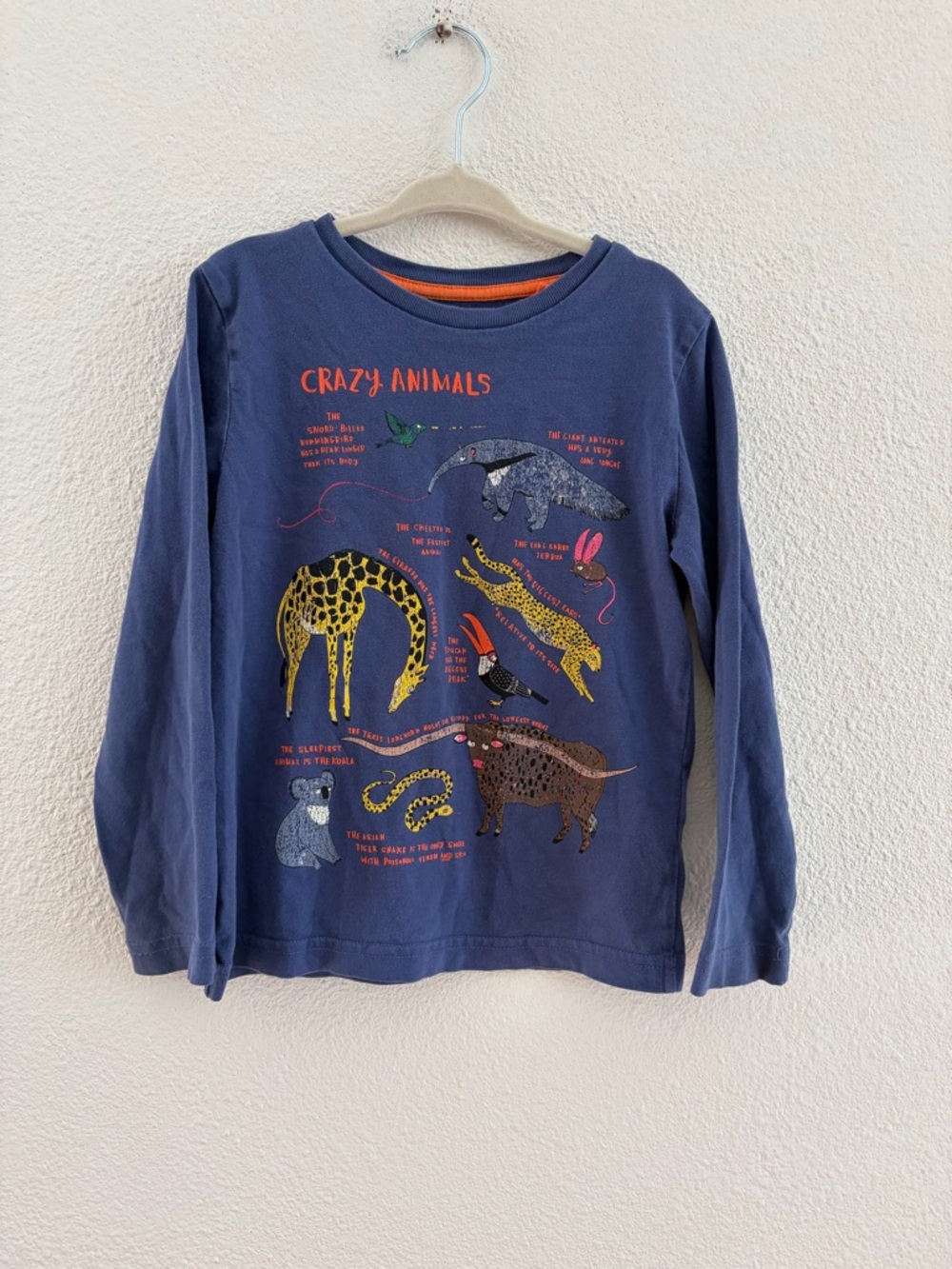 Mini Boden crazy animals graphic long sleeve shirt size 4-5 years